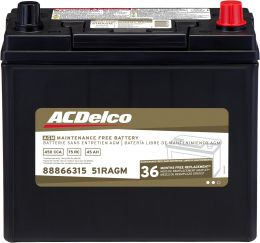 ACDelco Gold 51RAGM (88866315) 36 Month Warranty AGM BCI