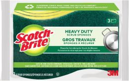 Scotch-Brite MMMHD3 Heavy Duty Scrub Sponge Heavy Duty, Bundle of 9