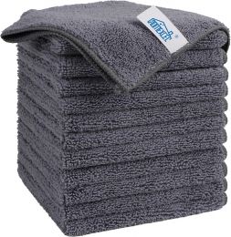 HOMEXCEL Grey Microfiber Cleaning Cloth Microfiber 12 Pack, Bundle of 3