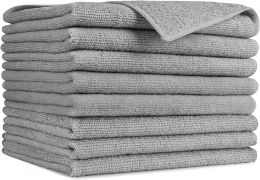 AIDEA Gray Microfiber Cleaning Cloth-8PK Microfiber, Bundle of 4