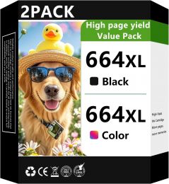 JYZBRW 664XL Ink Cartridges Compatible for HP 664 Ink