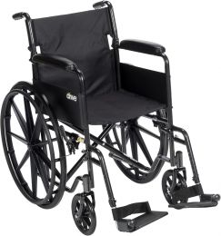 Drive Medical Silver Sport 1 Folding Transport Wheelchair