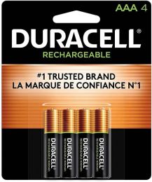 DURACELL Rechargeable AAA Batteries - long lasting Rechargeable 4 count, Bundle of 2