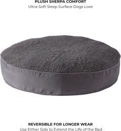 Happy Hounds Round Sherpa Dog Bed with Removable Washable Cover Microfiber