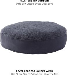 Happy Hounds Round Sherpa Dog Bed with Removable Washable Cover Microfiber