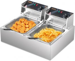 ROVSUN 22.8QT/21.6L Electric Deep Fryer Stainless Steel Electric 21.6L