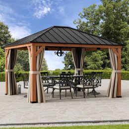 Modern Shade Outdoor Living Spaces Modern Shade Wood Gazebo 12' x 14' Wood