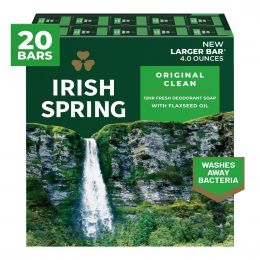 Irish Spring Original Paraben Free Body Soap 20 Units / 4 oz / 113 g