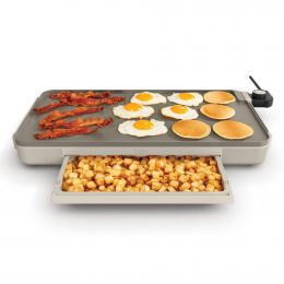Bella Ceramic Griddle with Nonstick Coating and Integrated Warming Tray