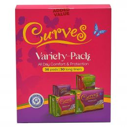 Curves Super Absorbent Pads and Liners 66 Units