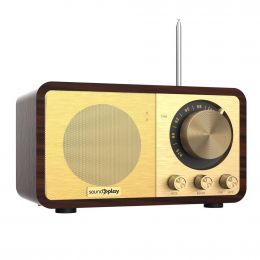 SoundPlay Retro Wireless Speaker with FM Radio, AUX Input, and USB Playback D30508PS