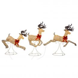 Selection Decorative Christmas Reindeer with LED Lights 3 Pieces