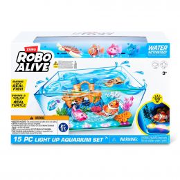 Robo Alive Water Activated Interactive Fish Aquarium with Lights Set 15 Pieces