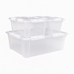 Greenmade Set of Clear Storage Containers with Lids 3 Units