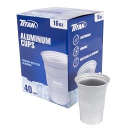 Titan Reusable Aluminum Cups 40 Units / 473 mL / 16 oz