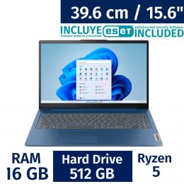 Lenovo 39.62 cm / 15.6" Inches Laptop R5 16 Gigabytes / 512 Gigabytes 82XQ00QXFV + ESET Antivirus