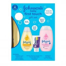 Johnson's Baby First Touch Gift Set with Head-to-Toe Wash & Shampoo, Lotion and Desitin Cream