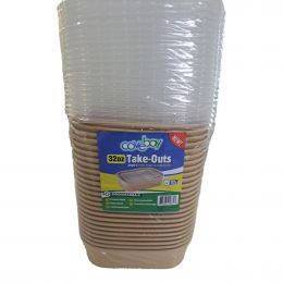 Covebay Disposable Food Storage Containers with Lids 25 Units / 50 Pieces