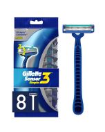 Gillette Sensor3 Simple Men's Disposable Razors 8 Count, Bundle of 2