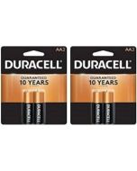 DURACELL AA Alkaline Batteries 1.5v (2 Pack) MN1500 2 Pack, Bundle of 4