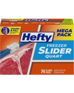 Hefty Slider Freezer Kitchen Storage Bags 74 Count, Bundle of 3