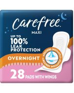 Carefree Maxi Pads for Women Pack of 1, 28ct, Bundle of 3