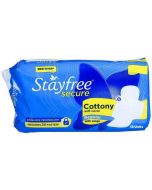 Stayfree Secure Cottony Soft Cover with Wings Sanitary Pads - Regular 18 Count (Pack Of Cotton Pack Of 1, 18, Bundle of 3