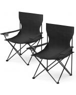 YSSOA Portable Folding Black Camping Chair Portable 2-Pack