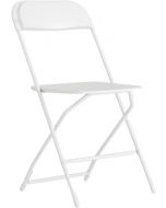 Flash Furniture Hercules Series Plastic Folding Chair - White Plastic 650LB