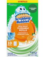 Scrubbing Bubbles Fresh Brush Flushable Refill Pads for Toilet Pack of 1, 10 CT, Bundle of 3