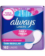 Always Panty Liners for Women Thin No Feel Protection 162 Count, Bundle of 3