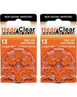 Hear Clear HearClear Size 13 PR48 1.45V Hearing Aid Batteries, Bundle of 4