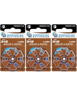 Premium Batteries Zinc Air Hearing Aid Batteries ZA312 1.45V Size, Bundle of 3