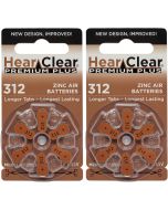 Hear Clear HearClear Size 312 PR41 Hearing Aid Batteries Brown, Bundle of 4