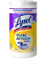 Lysol Dual Action Disinfectant Wipes 75ct, Bundle of 5