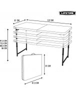 LIFETIME Fold-in-Half Adjustable Folding Table