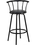 Flash Furniture Charla Crown Back Black Metal Barstool with Black Metal