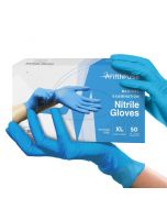 FifthPulse Blue Gloves Disposable 50 Count, Bundle of 5
