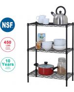 BestOffice 3 Wire Shelving Unit Garage NSF Wire Shelf Metal Metal Heavy Duty 13x23x30
