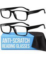Gaoye +1.5 2-Pack of Reading Glasses - Blue-Light Filter Glass 2-Pack, Bundle of 3