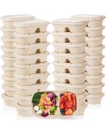 Yesland 50 Pcs Compostable Take Out Food Containers with 33 oz