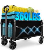 LIAPOTT Wagons Carts Foldable - Collapsible Wagon Cart with Foldable