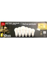 Globe Electric Globe Battery Backup LED Bulb 6 Pack, Bundle of 2