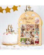 YEEZUNPU My First Year Photo Display Board Wood, Bundle of 6