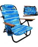 Tommy Bahama 5-Position Classic Lay Flat Folding Backpack Beach Chair