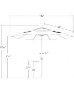 California Umbrella 11' Round Aluminum Market Umbrella Aluminum