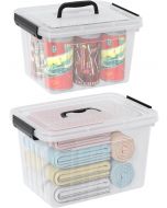 Kiddream 2-Pack Clear Storage Tote Boxes Plastic 2-Pack, 10 Liter