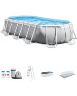 INTEX 26711EP 12Ft X 30In Prism Frame Premium Above Ground Swimming Pool Set with 12Ft, 30In