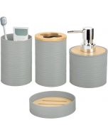 RRM 4 Pieces Bamboo Bathroom Accessories Set, Bundle of 3