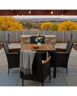 Greesum 5 Pieces Outdoor Patio Dining Set Wood